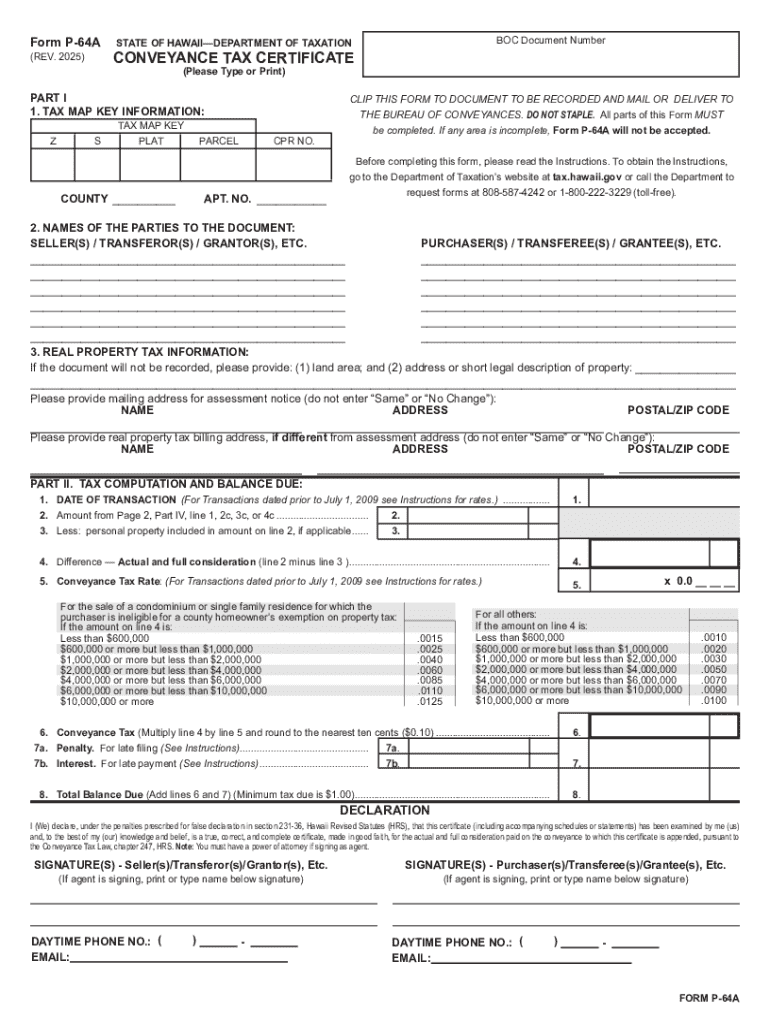 Hawaii Conveyance Tax Certificate Preview on Page 1