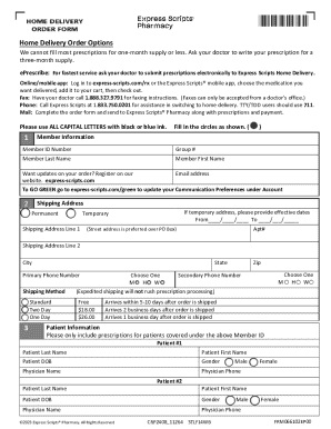 Express Scripts Home Delivery Order Form