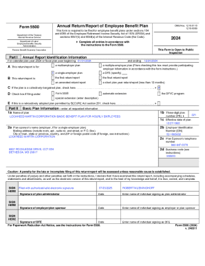 Form 5500 Annual Return/Report of Employee Benefit Plan