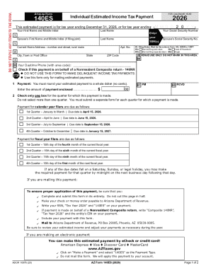 Arizona Form 140ES 2026
