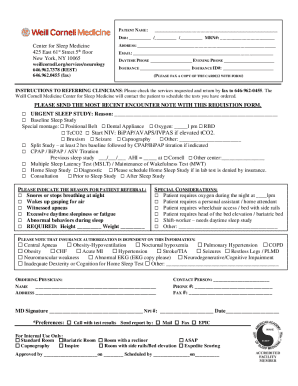 Sleep Study Request Form
