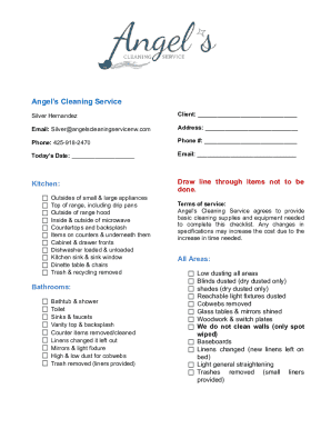 Cleaning Service Checklist