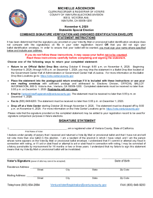 California Signature Verification Form