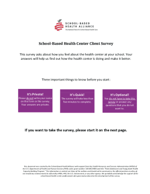 School-Based Health Center Client Survey