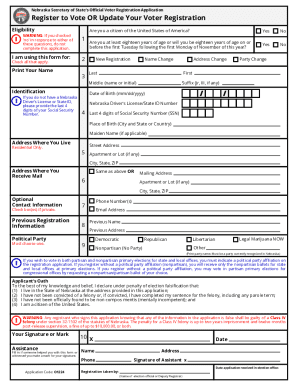 Nebraska Voter Registration Application