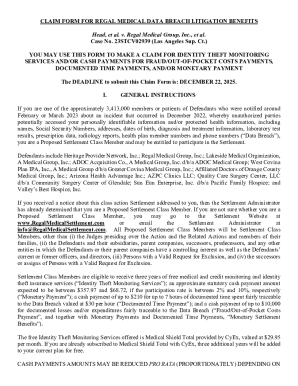 Regal Medical Data Breach Claim Form