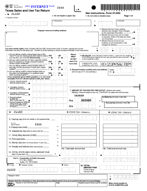 Form 01-114, Sales and Use Tax Return - Long Form