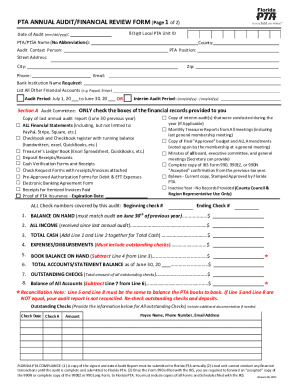 Florida PTA Annual Audit Form