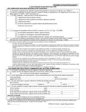 Italian Business Self-Certification Form