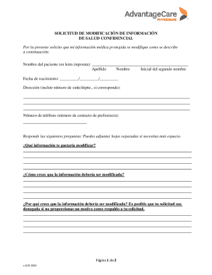 Health Information Modification Request