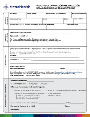 Medical Record Correction Request Form