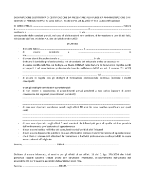 Italian Self-Certification Form