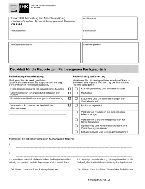 German Apprentice Exam Registration Form