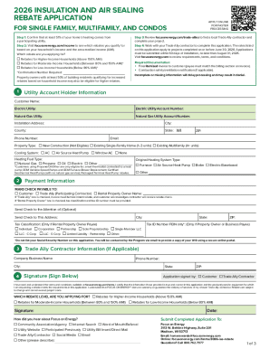 2026 Insulation and Air Sealing Rebate Application