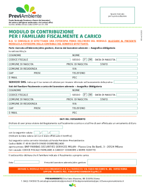 Fondo Nazionale Pensione Contribution Form