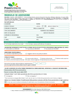 Previambiente Pension Fund Adhesion Form