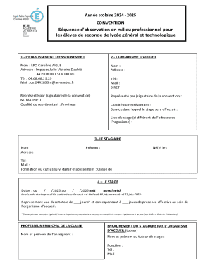 French High School Work Observation Agreement