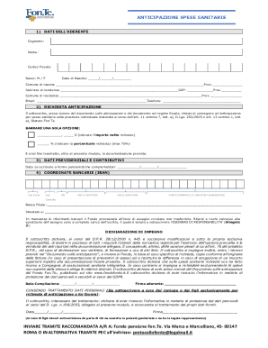 Fon.Te. Health Expense Advance Form