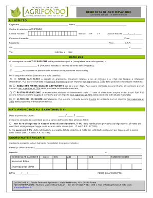 Agrifondo Pension Fund Advance Request
