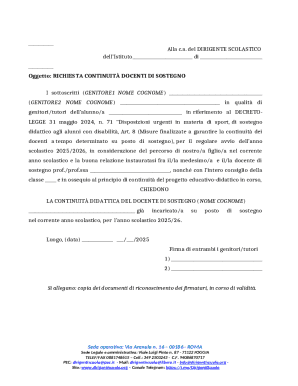 Request for Continuity of Support Teacher