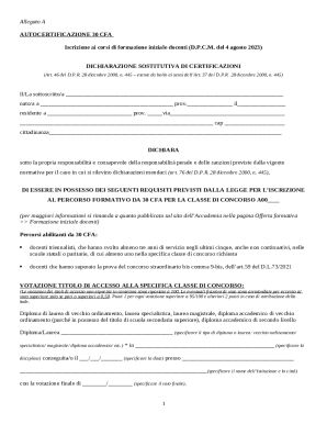 Autocertificazione 30 CFA