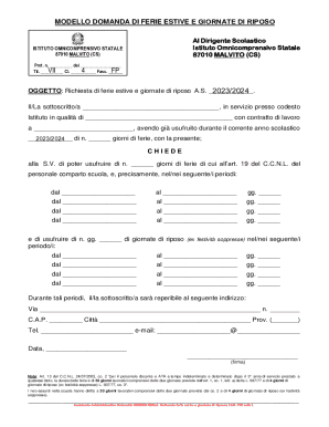 Summer Leave Request Form