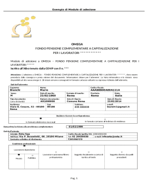 Omega Pension Fund Adhesion Form