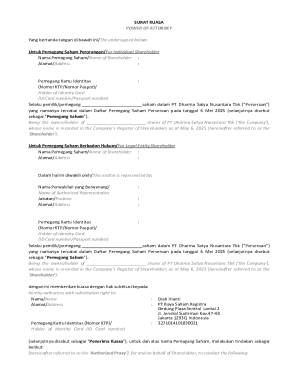 Power of Attorney for Shareholder