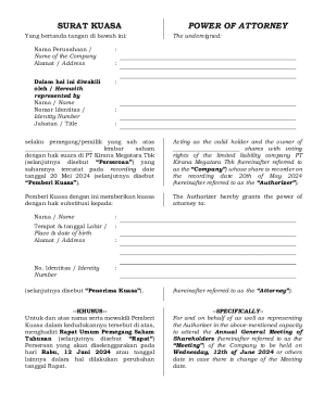 Power of Attorney for Shareholder Meeting