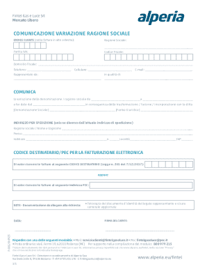 Fintel Gas e Luce Srl Communication of Change of Company Name