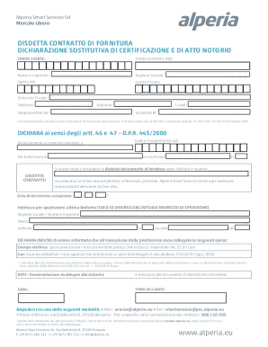 Alperia Service Contract Termination Form