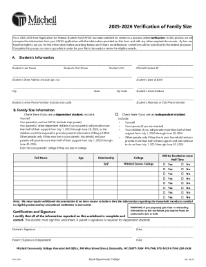 2025-2026 Verification of Family Size