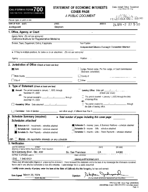California Form 700 Statement of Economic Interests