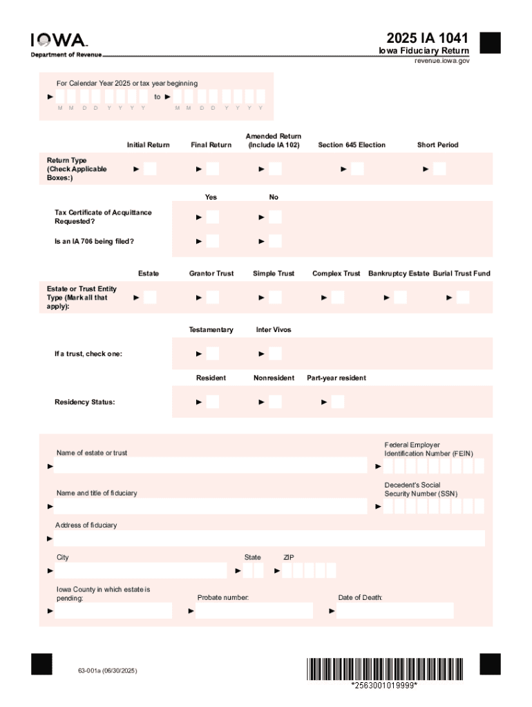 Forms - Fiduciary Tax Preview on Page 1