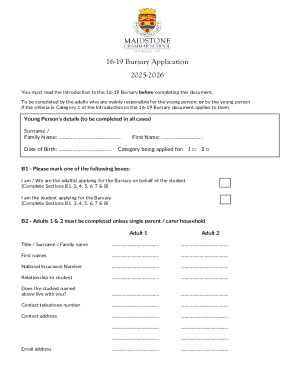 16-19 Bursary Application Form