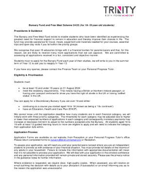 UK Student Bursary Fund Application Form 2024/25