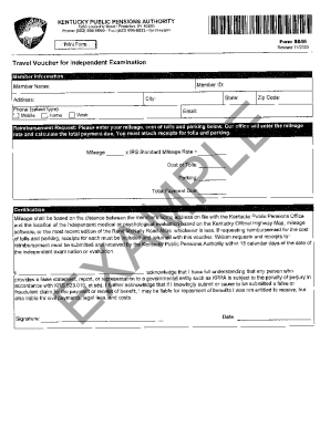 Kentucky Travel Voucher Form 8846