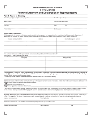 Massachusetts Form M-2848