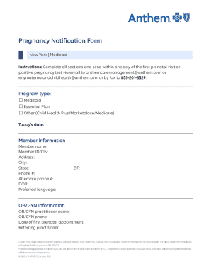 Pregnancy Notification Form