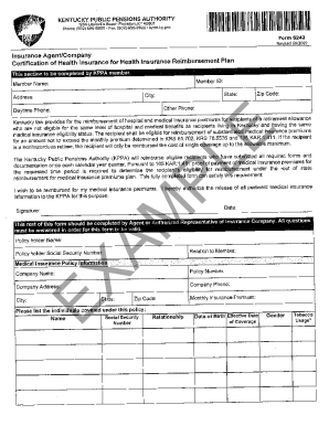 Kentucky Health Insurance Reimbursement Form