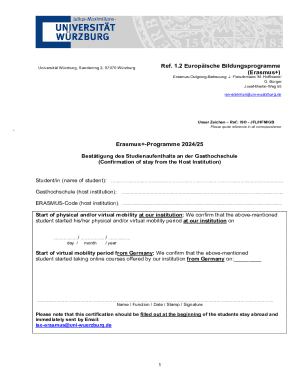 Erasmus+ Confirmation of Stay Form
