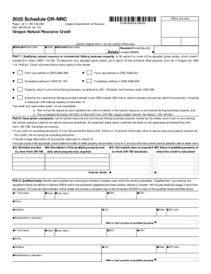 Oregon Natural Resource Credit Form