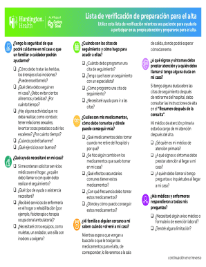 Patient Discharge Checklist
