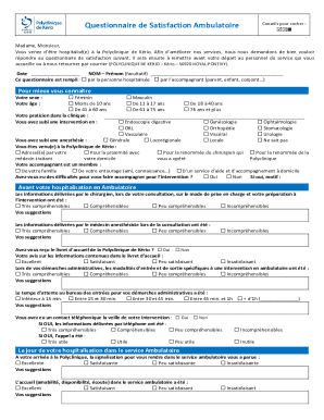 Questionnaire de Satisfaction Ambulatoire