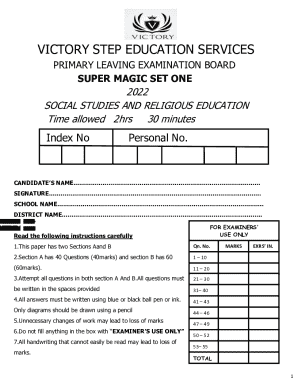 Uganda Primary Leaving Examination Social Studies and Religious Education
