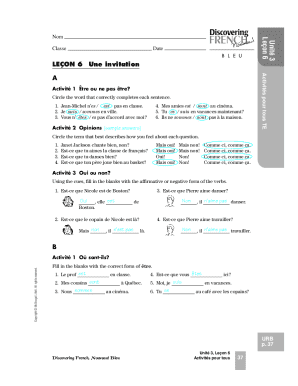French Language Exercise Worksheet