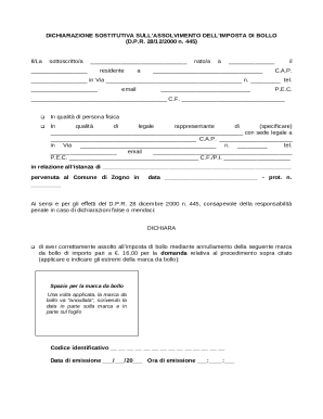 Italian Stamp Duty Declaration Form