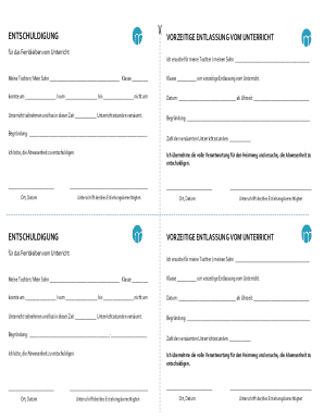 German Student Excuse Form