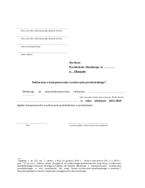 Polish Preschool Continuation Declaration