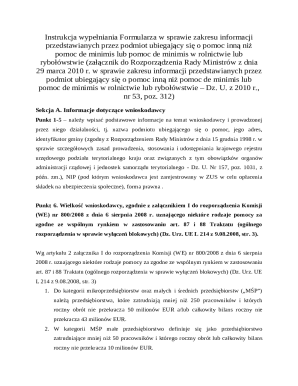 Poland Non-De Minimis Aid Application Form